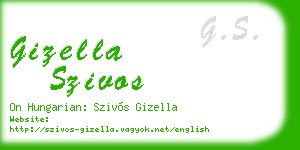 gizella szivos business card
